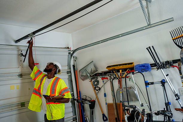 Professional Garage Door Panel Replacement technician working in Laflin, PA